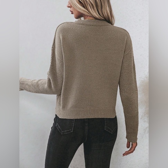 Mocha brown sweater round neck long sleeve small - Picture 2 of 4